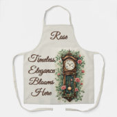 Tablier Horloge Vintage Entourée de Roses et de Vignes (Recto)
