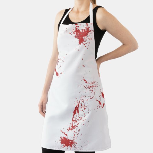 Tablier Horreur blanc et rouge sang éclaboussure Apron (Insitu)