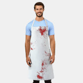 Tablier Horreur blanc et rouge sang éclaboussure Apron (Porté)