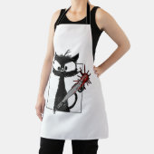 Tablier Horreur de baseball de chat noir Halloween (Insitu)