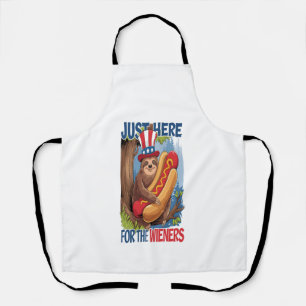 Tablier Hot Dog de Paresseux BBQ 4 Juillet