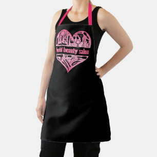 Tablier Hot rose Beauté Salon Parties scintillant Coeur C