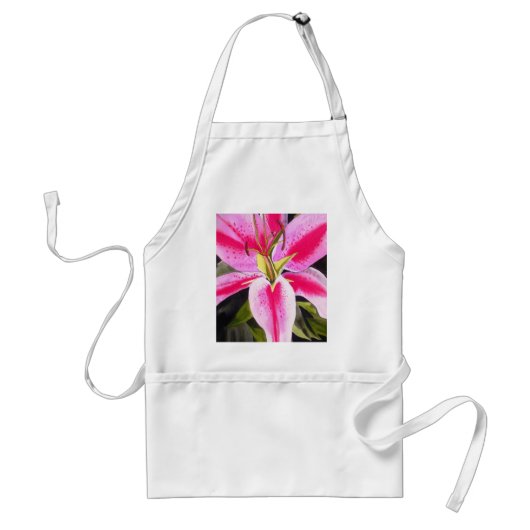 Tablier Hot rose Lily Tenerife pop art (Devant)