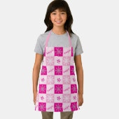 Tablier Hot rose & Silver Peppermints Snowflakes Ajouter u (Insitu)