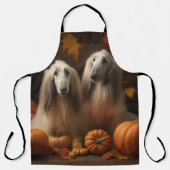 Tablier hound afghan Chiot Automne Citrouille de plaisir (Recto)