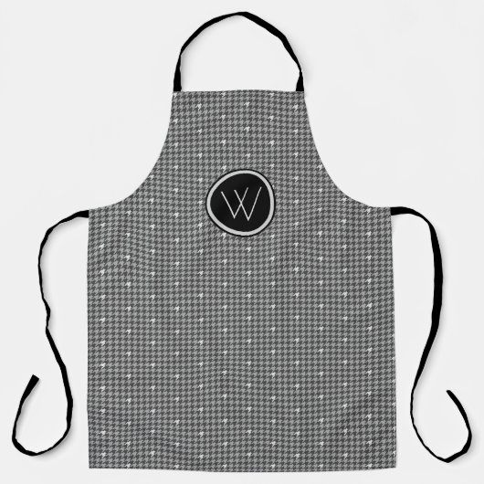Tablier Houndstooth Gris avec Accent Argenté (Recto)