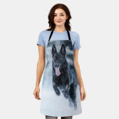 Tablier Housse de couette Black German Shepherd dans la ne (Porté)