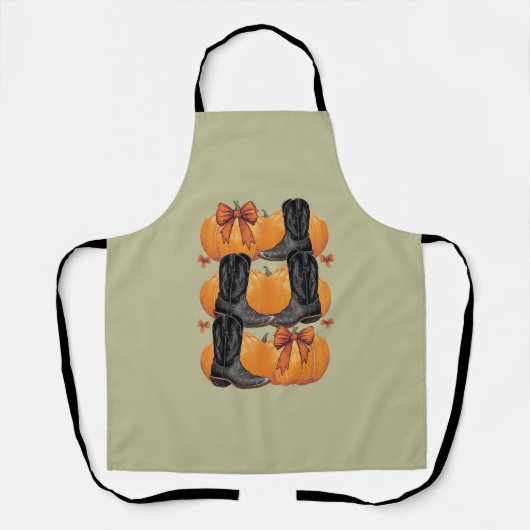 Tablier Howdy Citrouille Western Fall Coquette Bow Cowgirl (Recto)