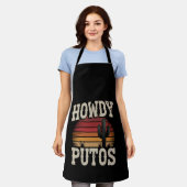 Tablier Howdy Putos Funny Cactus Retro Vintage (Porté)