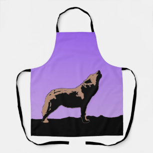 Tablier Howling Wolf at Sunset - Art faunique original
