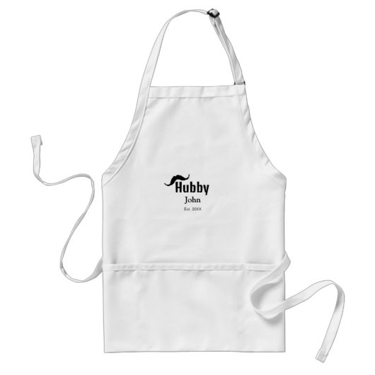 Tablier Hubby mari ajouter nom date année moustache simple (Devant)