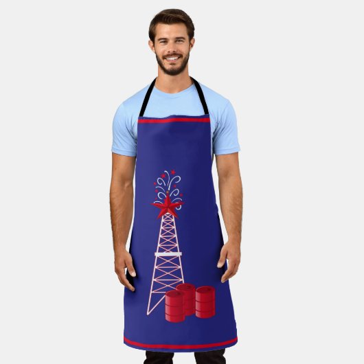 Tablier Huile Rig Derrick Avec Barils (Porté)