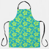 TABLIER HULA HAWAIEN (HIBISCUS) TEAL LIME (Recto)