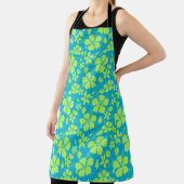TABLIER HULA HAWAIEN (HIBISCUS) TEAL LIME (Insitu)