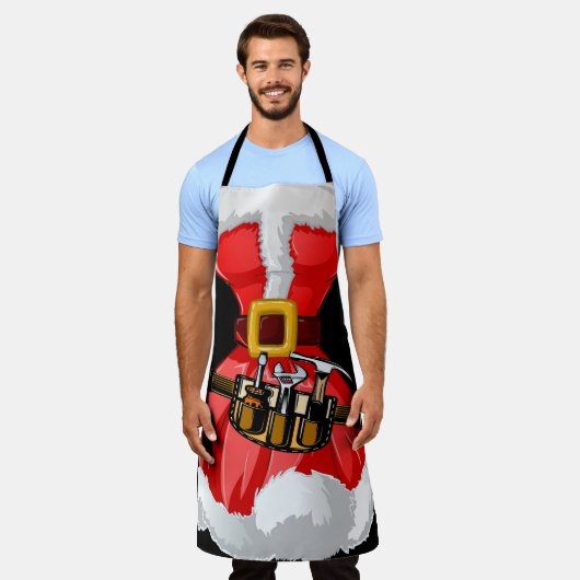 Tablier Humour Holiday Père Noël Apron (Porté)