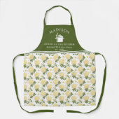 Tablier Hydragea jaune Floral Reine de la cuisine (Recto)
