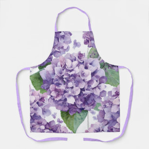 Tablier Hydrangea Violette Fleur Lavande Aquarelle Florale