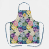 Tablier Hydrangeas Floral Faux Verre Teinté Monogramme (Recto)