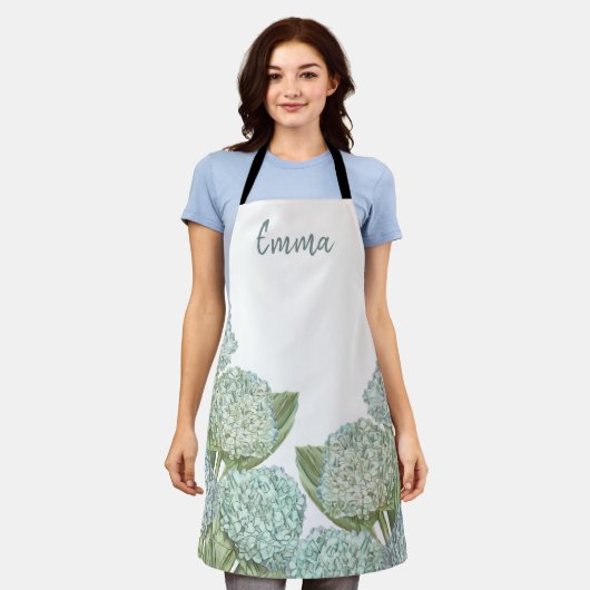 Tablier Hydrangée bleue (Porté)