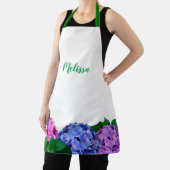 Tablier Hydrangée bleue et rose Floral Personnalisé (Insitu)