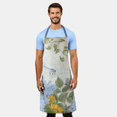 Tablier Hydrangée bleue florale de tournesol jaune avec li (Porté)