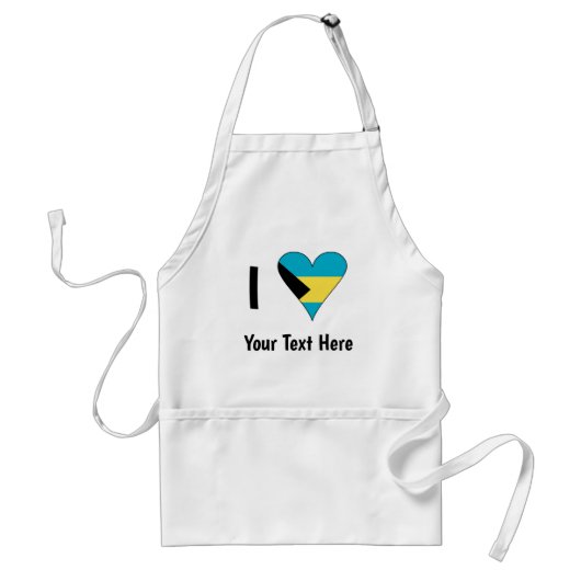 Tablier I (Bahamian Flag Heart Love) Your Text (Devant)