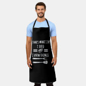 Tablier I BBQ & I Know Things Apron - Funny Chef Apron (Porté)