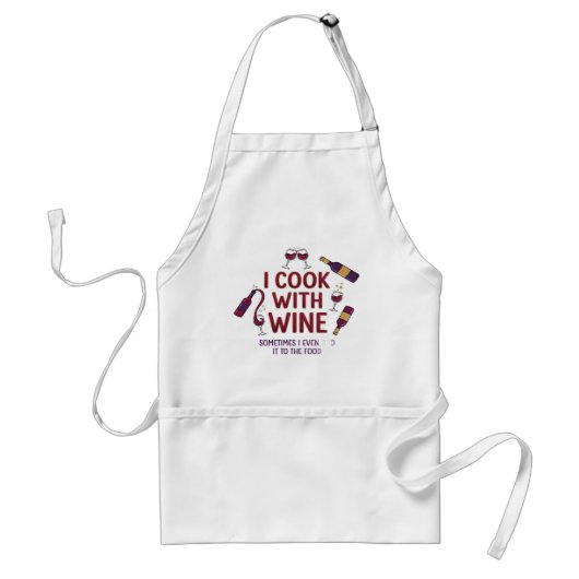 Tablier I Cook With Wine Funny Cooking Apron (Devant)