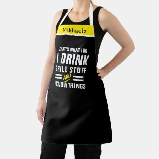 Tablier I Drink & Grill Stuff Apron - Funny Chef "I Do" (Insitu)
