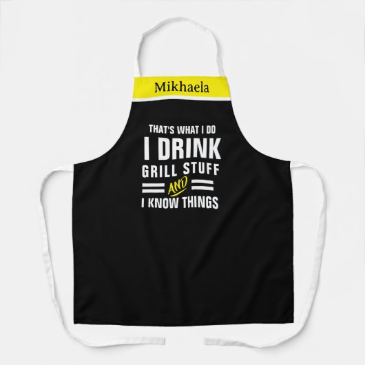 Tablier I Drink & Grill Stuff Apron - Funny Chef "I Do" (Recto)