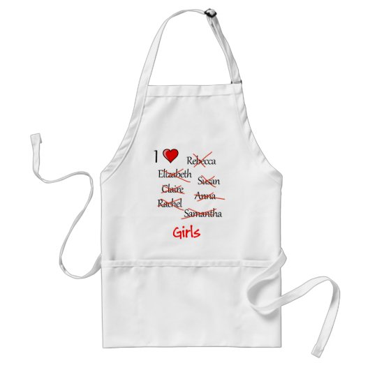 Tablier 'I ♥ Girls' (Devant)