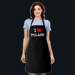 Tablier I heart Pologne │ Tableaux de cuisine personnalisé<br><div class="desc">J'aime la Pologne personnalisée tabliers de cuisine couleur. Tablier de cuisine noir personnalisé pour hommes et femmes. Personnalisé je coeur modèle design. Cuisine tendance et tabliers de cuisson dans n'importe quelle couleur. Idée cadeau mignonne pour amis,  famille,  chef polonais,  cuisinier,  maman,  papa etc. Les couleurs peuvent être changées.</div>