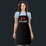 Tablier I heart Pologne │ Tableaux de cuisine personnalisé<br><div class="desc">J'aime la Pologne personnalisée tabliers de cuisine couleur. Tablier de cuisine noir personnalisé pour hommes et femmes. Personnalisé je coeur modèle design. Cuisine tendance et tabliers de cuisson dans n'importe quelle couleur. Idée cadeau mignonne pour amis,  famille,  chef polonais,  cuisinier,  maman,  papa etc. Les couleurs peuvent être changées.</div>