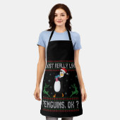Tablier I just Really Like Penguins Ok Funny Christmas (Porté)