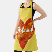 Tablier I Love Autumn, Bold—Red Aspen Leaf Heart 1 (Insitu)