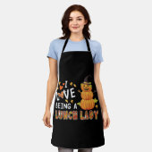 Tablier I Love Being Lunch Lady Halloween Pumkin Costume (Porté)