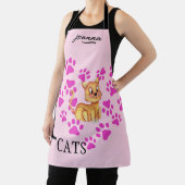 Tablier I Love Cats Apron - Pâtes Coeur Rose Design (Insitu)