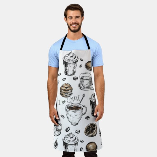 Tablier I Love Coffee Design, mignonette Brista Coffee Ama (Porté)