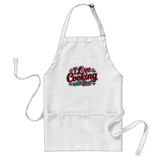 Tablier I love cooking with you printed apron