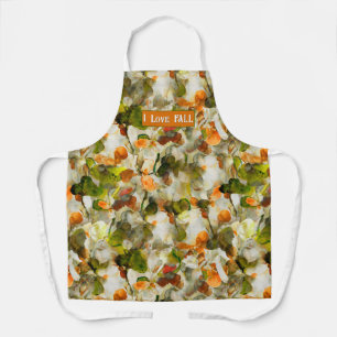 Tablier I Love Fall Abstrait Floral Artistique Personnalis