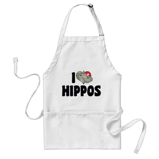 Tablier I Love Heart Hippopotamus - Hippopotamus Lover (Devant)