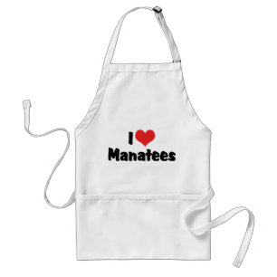 Tablier I Love Heart Manatees