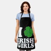 Tablier I Love Irish Girls Shamrock Heart St Patrick's Day (Porté)