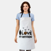 Tablier I Love My boyfriend Lovers Halloween (Porté)