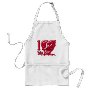 Tablier I Love My Son rouge - coeur