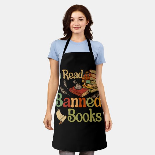 Tablier I Read Banned Books Week Librarian Freadom Reader (Porté)