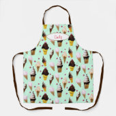 Tablier Ice Cream Parlor Mint Green Personalized (Recto)