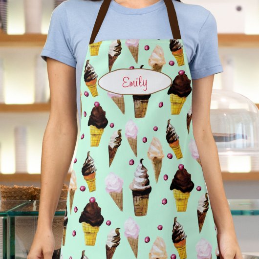 Tablier Ice Cream Parlor Mint Green Personalized