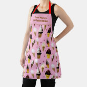 Tablier Ice Cream Parlor Retro Pink Personalized Apron (Insitu)