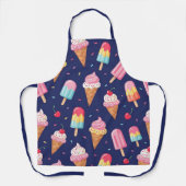 Tablier Ice cream, popsicles and cherries pattern (Recto)